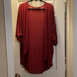 Red shirt sleeve cardigan